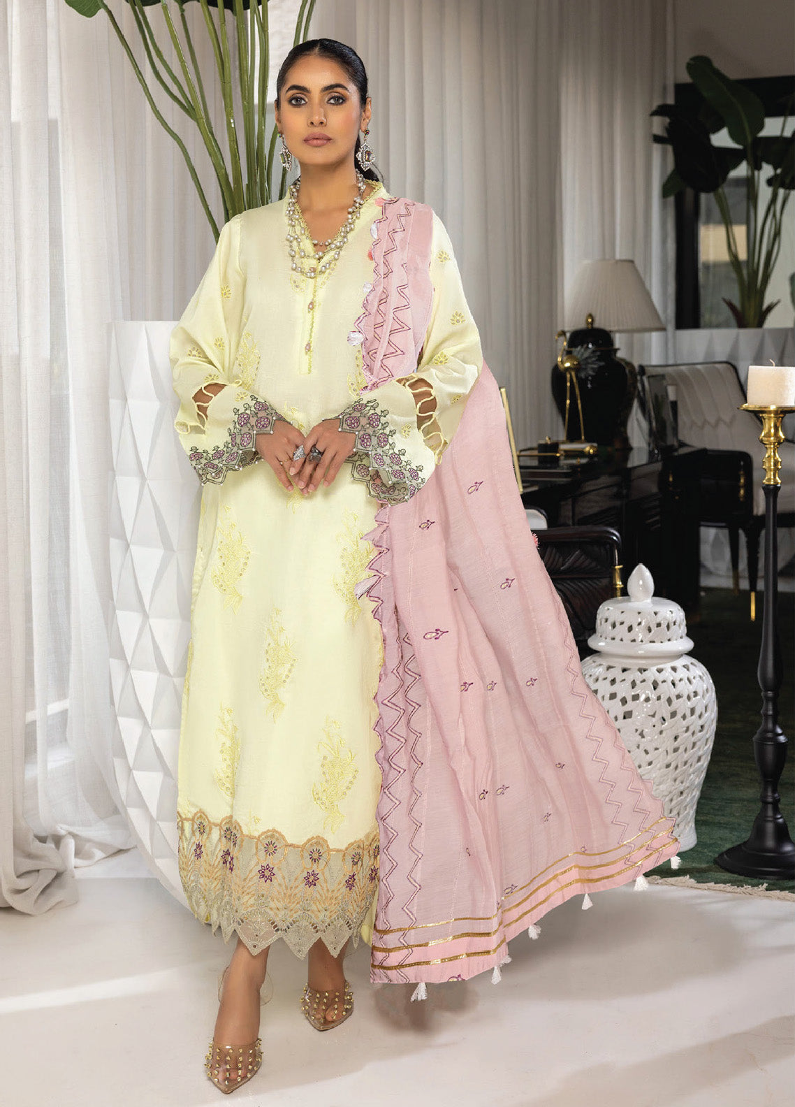 Charlotte By Humdum Embroidered Chikankari Lawn 3 Piece Unstitched Suit HD24CEL-06 Charlotte By Humdum Embroidered Chikankari Lawn 3 Piece Unstitched Suit HD24CEL-06