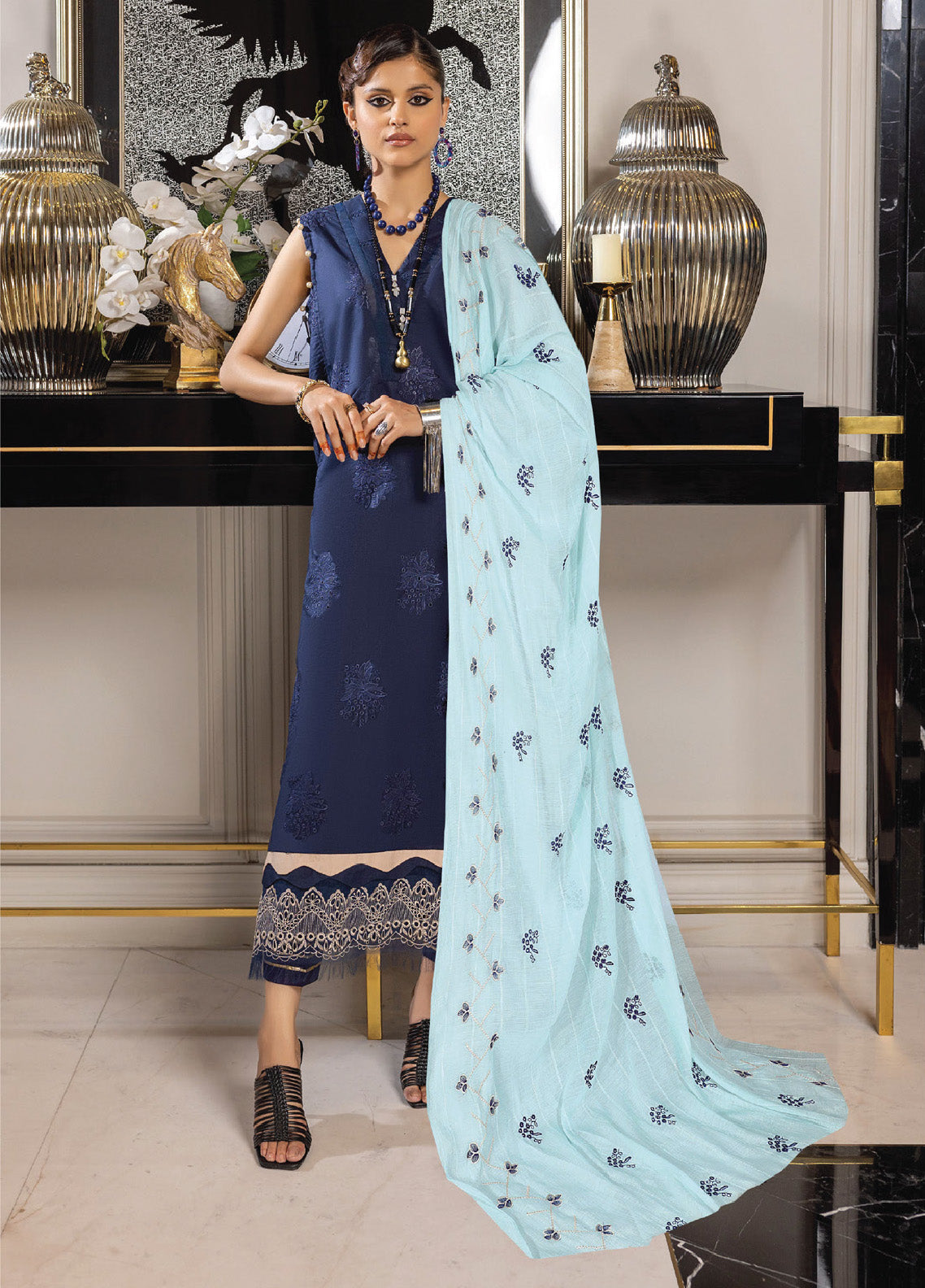 Charlotte By Humdum Embroidered Chikankari Lawn 3 Piece Unstitched Suit HD24CEL-09 Charlotte By Humdum Embroidered Chikankari Lawn 3 Piece Unstitched Suit HD24CEL-09