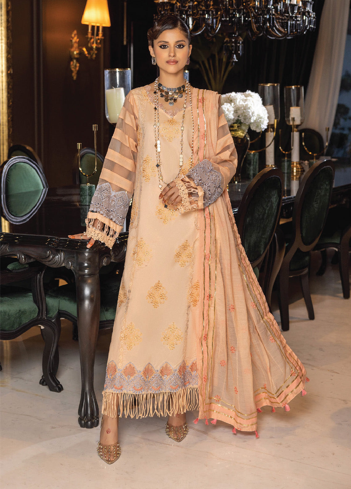 Charlotte By Humdum Embroidered Chikankari Lawn 3 Piece Unstitched Suit HD24CEL-10 Charlotte By Humdum Embroidered Chikankari Lawn 3 Piece Unstitched Suit HD24CEL-10