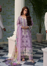 Elaf Premium Eid Edit Embroidered Lawn 3 Piece Unstitched Suit EF24PEE D-03 AFSANEH