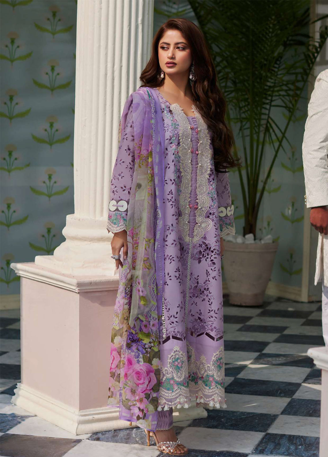 Elaf Premium Eid Edit Embroidered Lawn 3 Piece Unstitched Suit EF24PEE D-03 AFSANEH Elaf Premium Eid Edit Embroidered Lawn 3 Piece Unstitched Suit EF24PEE D-03 AFSANEH