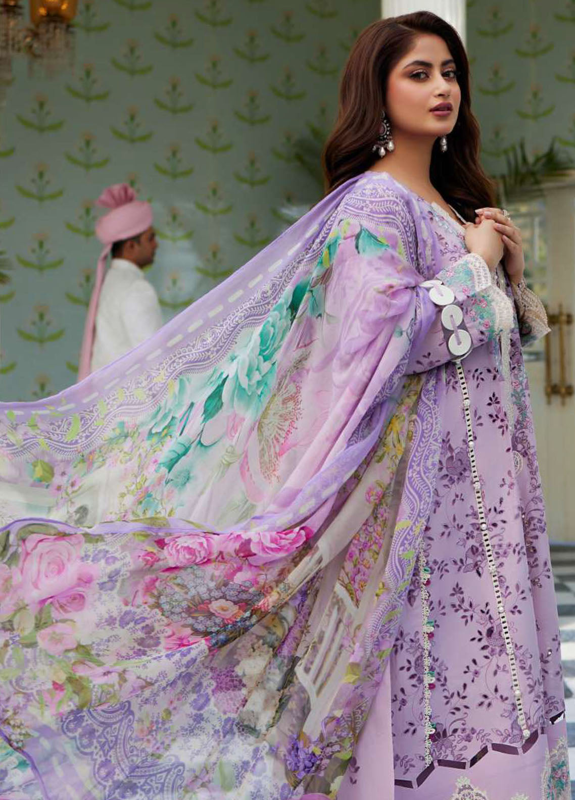 Elaf Premium Eid Edit Embroidered Lawn 3 Piece Unstitched Suit EF24PEE D-03 AFSANEH Elaf Premium Eid Edit Embroidered Lawn 3 Piece Unstitched Suit EF24PEE D-03 AFSANEH