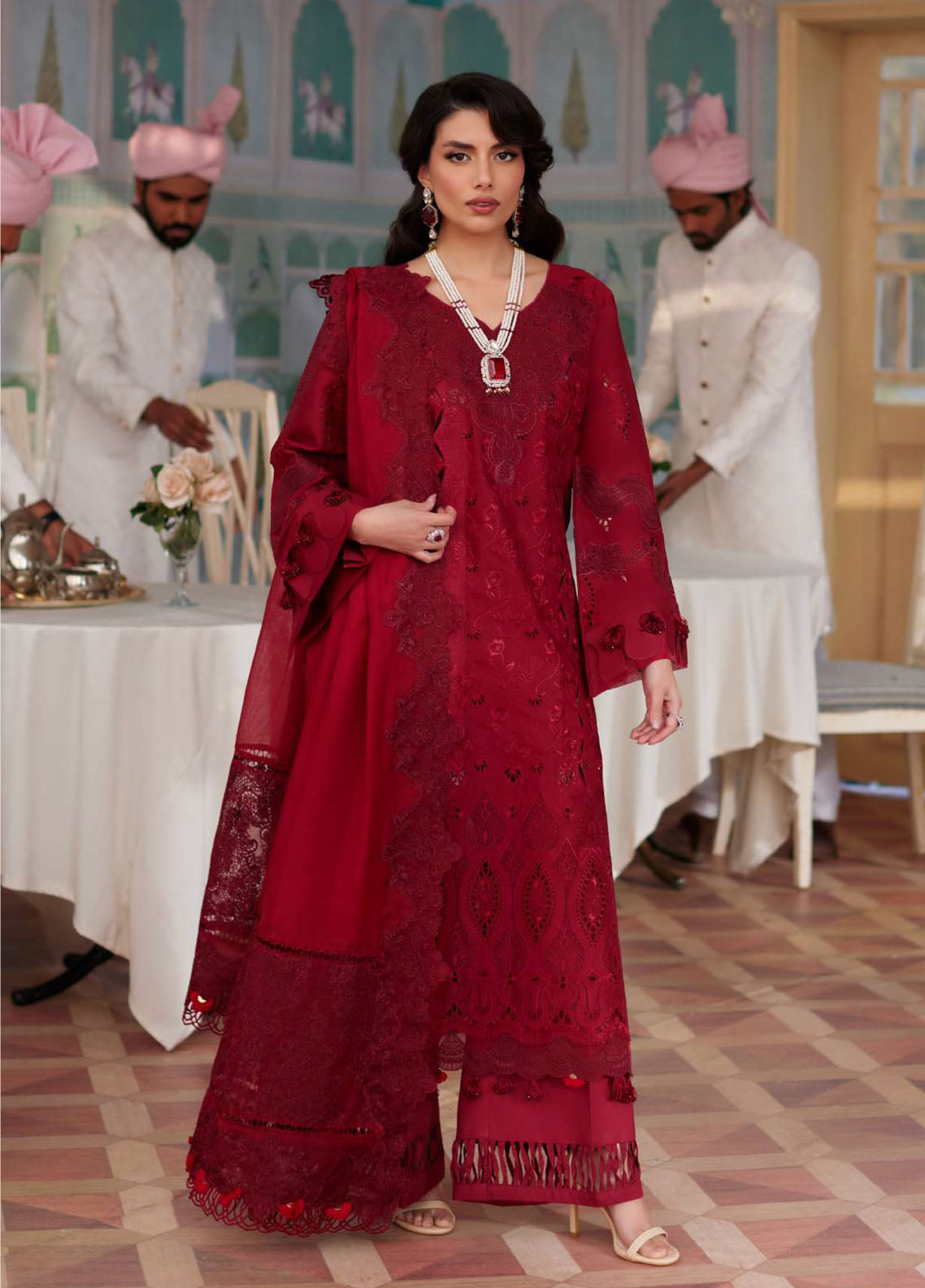 Elaf Premium Eid Edit Embroidered Lawn 3 Piece Unstitched Suit EF24PEE D-06 WAFA Elaf Premium Eid Edit Embroidered Lawn 3 Piece Unstitched Suit EF24PEE D-06 WAFA