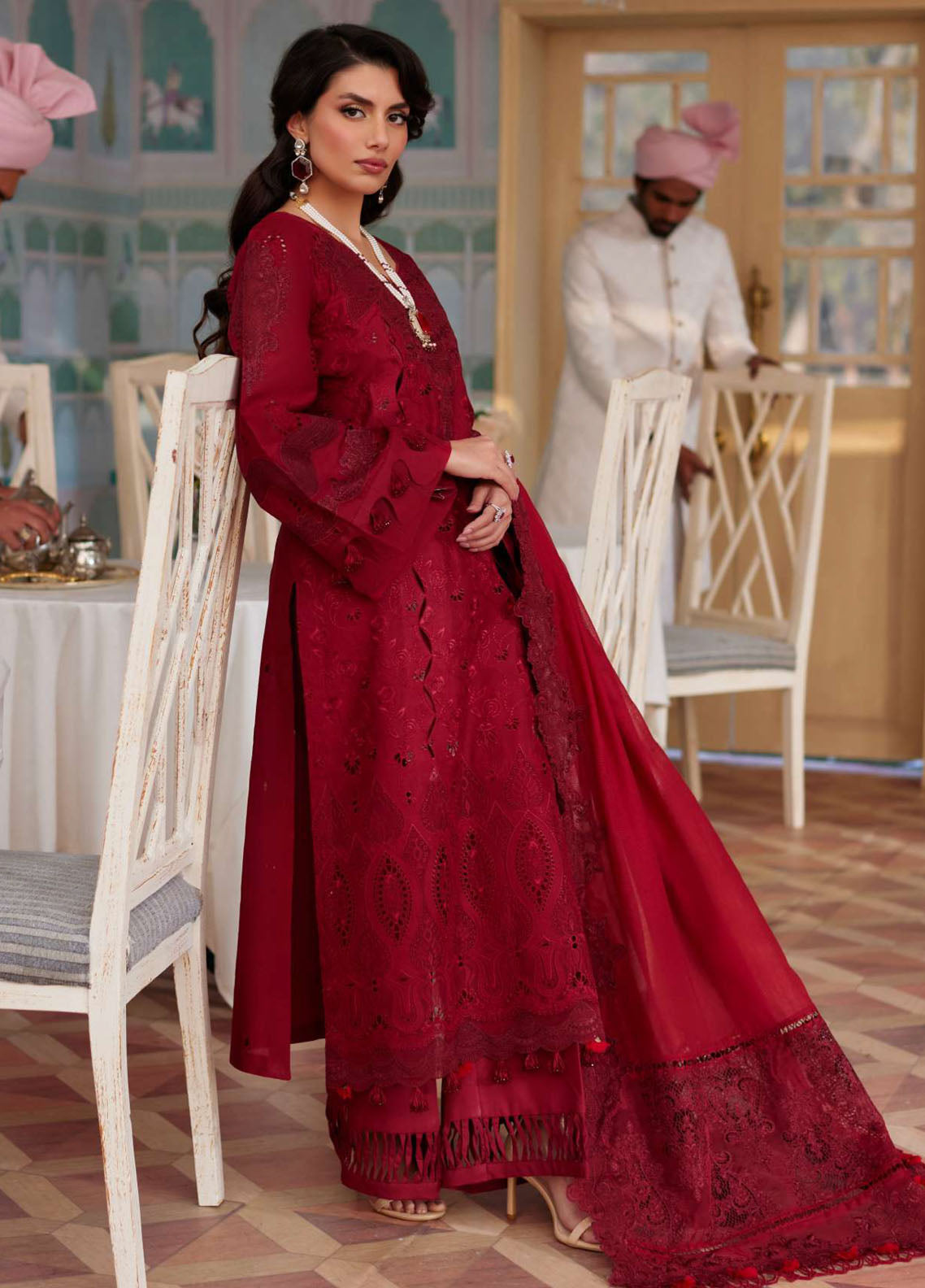 Elaf Premium Eid Edit Embroidered Lawn 3 Piece Unstitched Suit EF24PEE D-06 WAFA Elaf Premium Eid Edit Embroidered Lawn 3 Piece Unstitched Suit EF24PEE D-06 WAFA