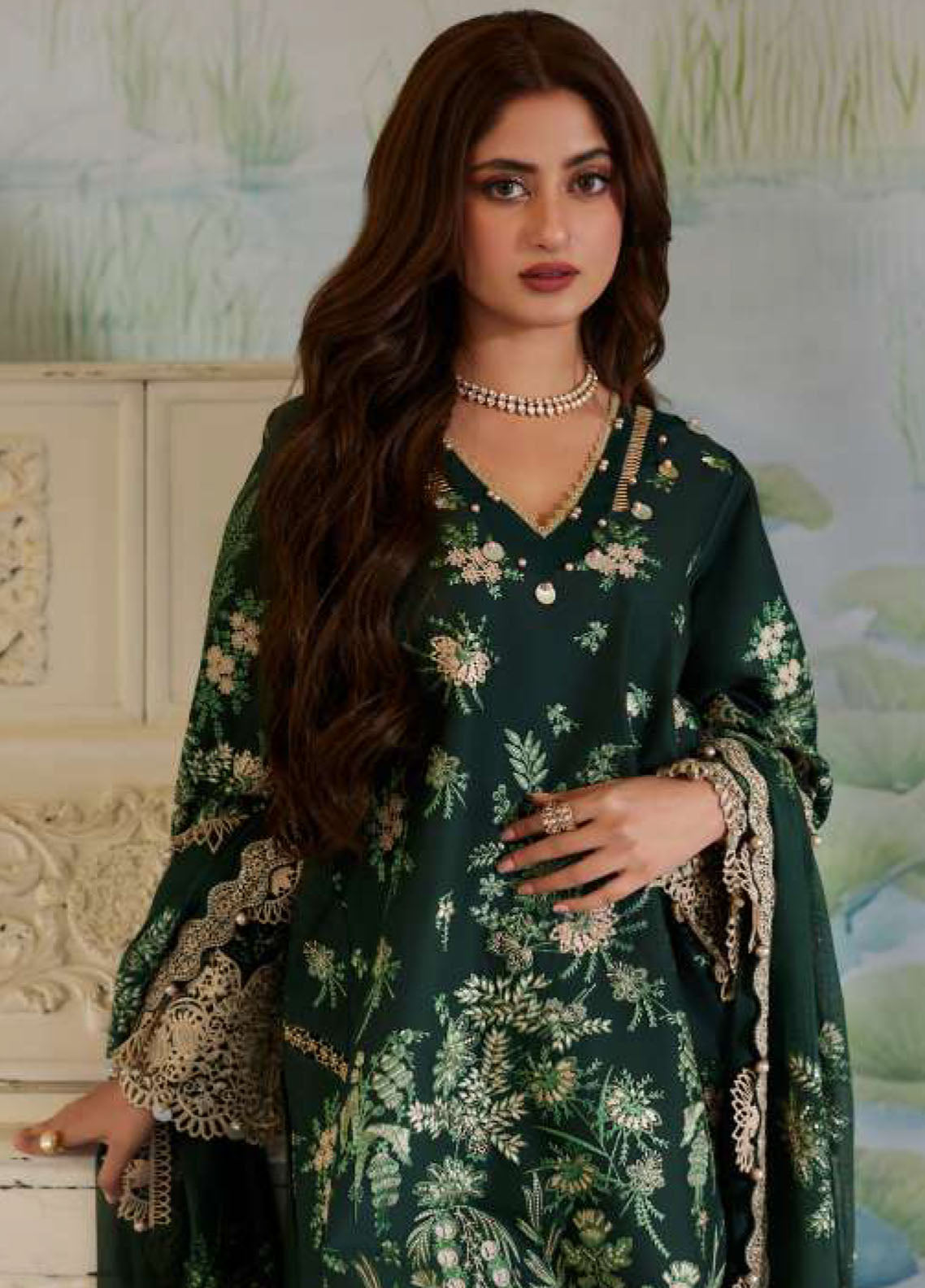 Elaf Premium Eid Edit Embroidered Lawn 3 Piece Unstitched Suit EF24PEE D-07 ZARIA Elaf Premium Eid Edit Embroidered Lawn 3 Piece Unstitched Suit EF24PEE D-07 ZARIA