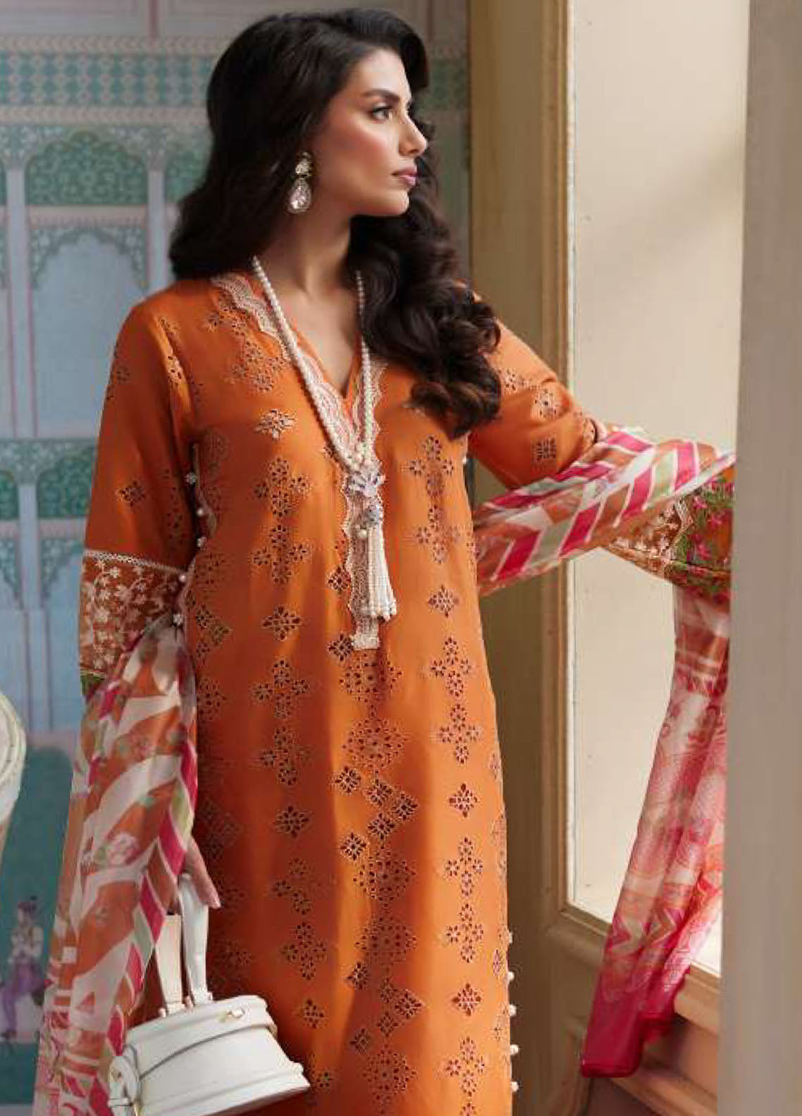 Elaf Premium Eid Edit Embroidered Lawn 3 Piece Unstitched Suit EF24PEE D-09 ELNAZ Elaf Premium Eid Edit Embroidered Lawn 3 Piece Unstitched Suit EF24PEE D-09 ELNAZ