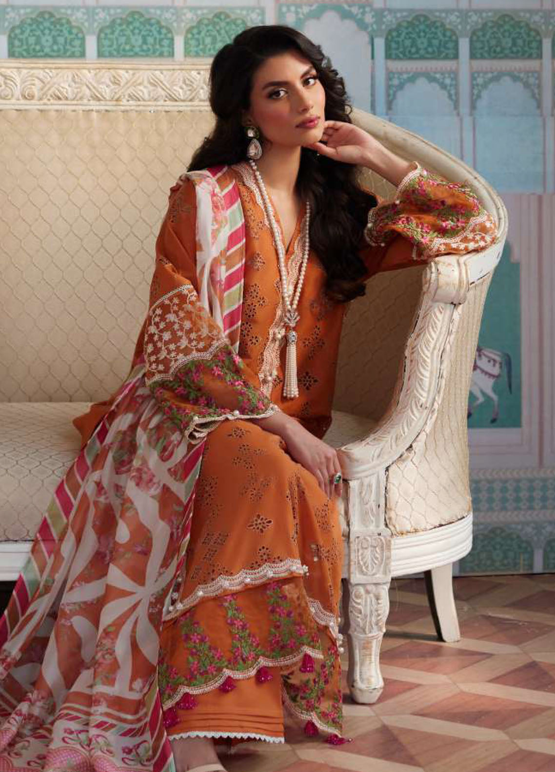Elaf Premium Eid Edit Embroidered Lawn 3 Piece Unstitched Suit EF24PEE D-09 ELNAZ Elaf Premium Eid Edit Embroidered Lawn 3 Piece Unstitched Suit EF24PEE D-09 ELNAZ