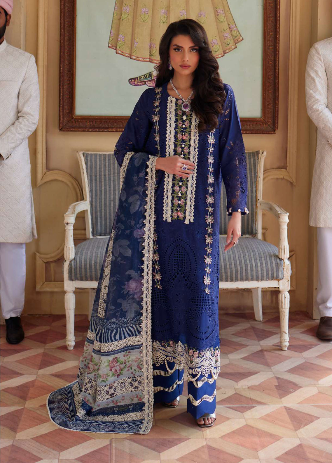 Elaf Premium Eid Edit Embroidered Lawn 3 Piece Unstitched Suit EF24PEE D-10 YALINA Elaf Premium Eid Edit Embroidered Lawn 3 Piece Unstitched Suit EF24PEE D-10 YALINA