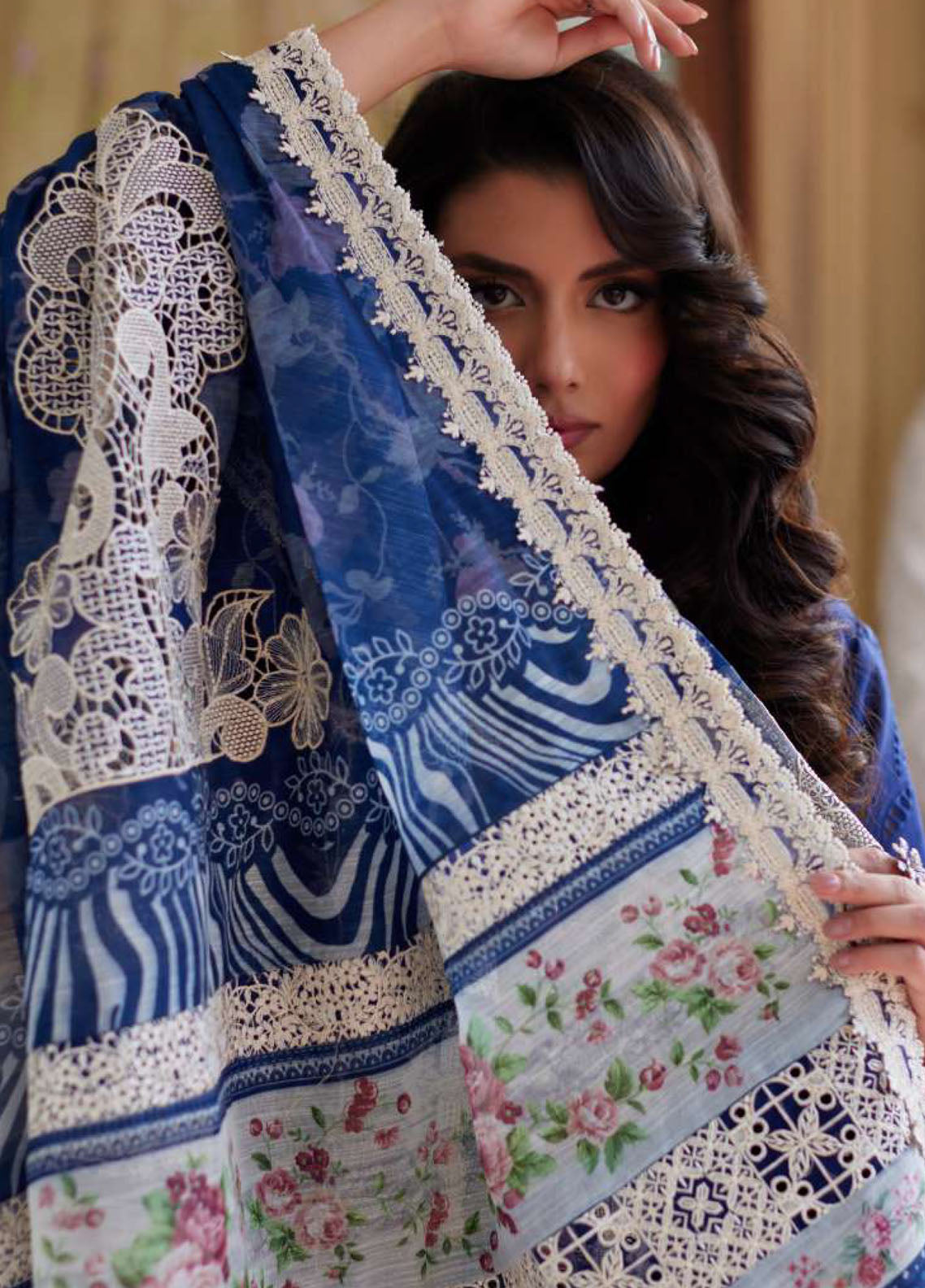 Elaf Premium Eid Edit Embroidered Lawn 3 Piece Unstitched Suit EF24PEE D-10 YALINA Elaf Premium Eid Edit Embroidered Lawn 3 Piece Unstitched Suit EF24PEE D-10 YALINA