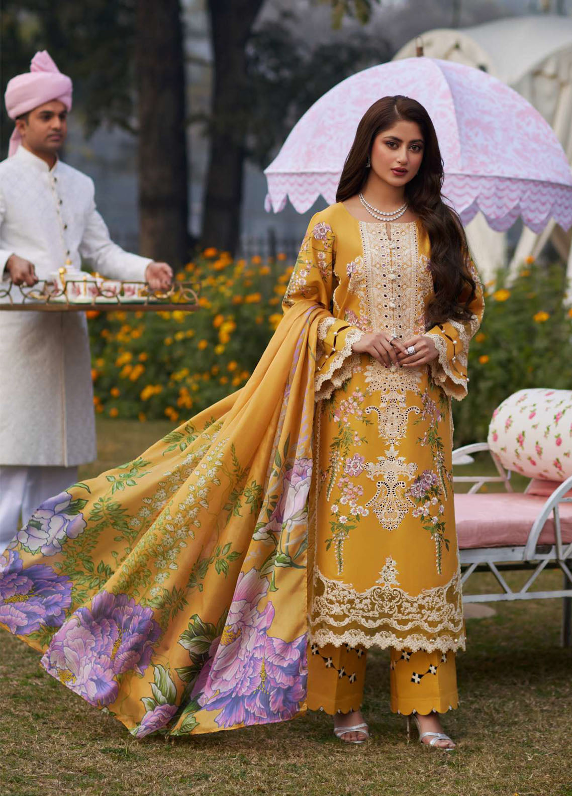 Elaf Premium Eid Edit Embroidered Lawn 3 Piece Unstitched Suit EF24PEE D-12A SONA Elaf Premium Eid Edit Embroidered Lawn 3 Piece Unstitched Suit EF24PEE D-12A SONA