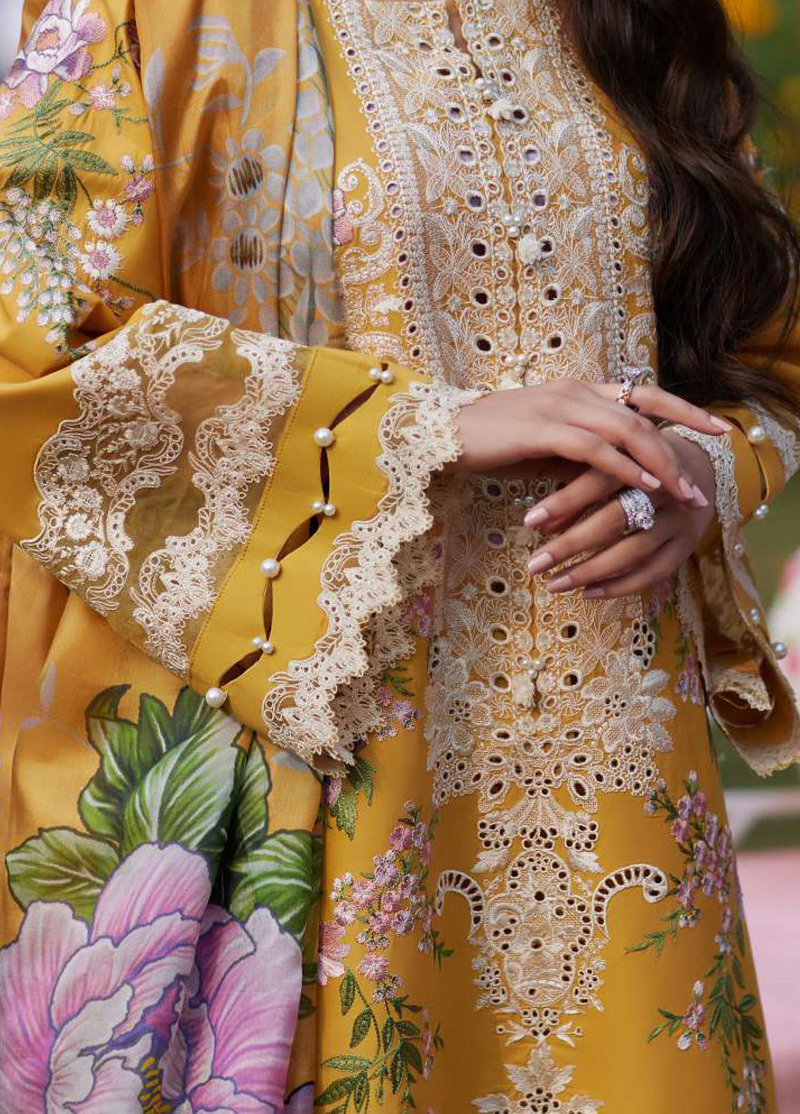 Elaf Premium Eid Edit Embroidered Lawn 3 Piece Unstitched Suit EF24PEE D-12A SONA Elaf Premium Eid Edit Embroidered Lawn 3 Piece Unstitched Suit EF24PEE D-12A SONA