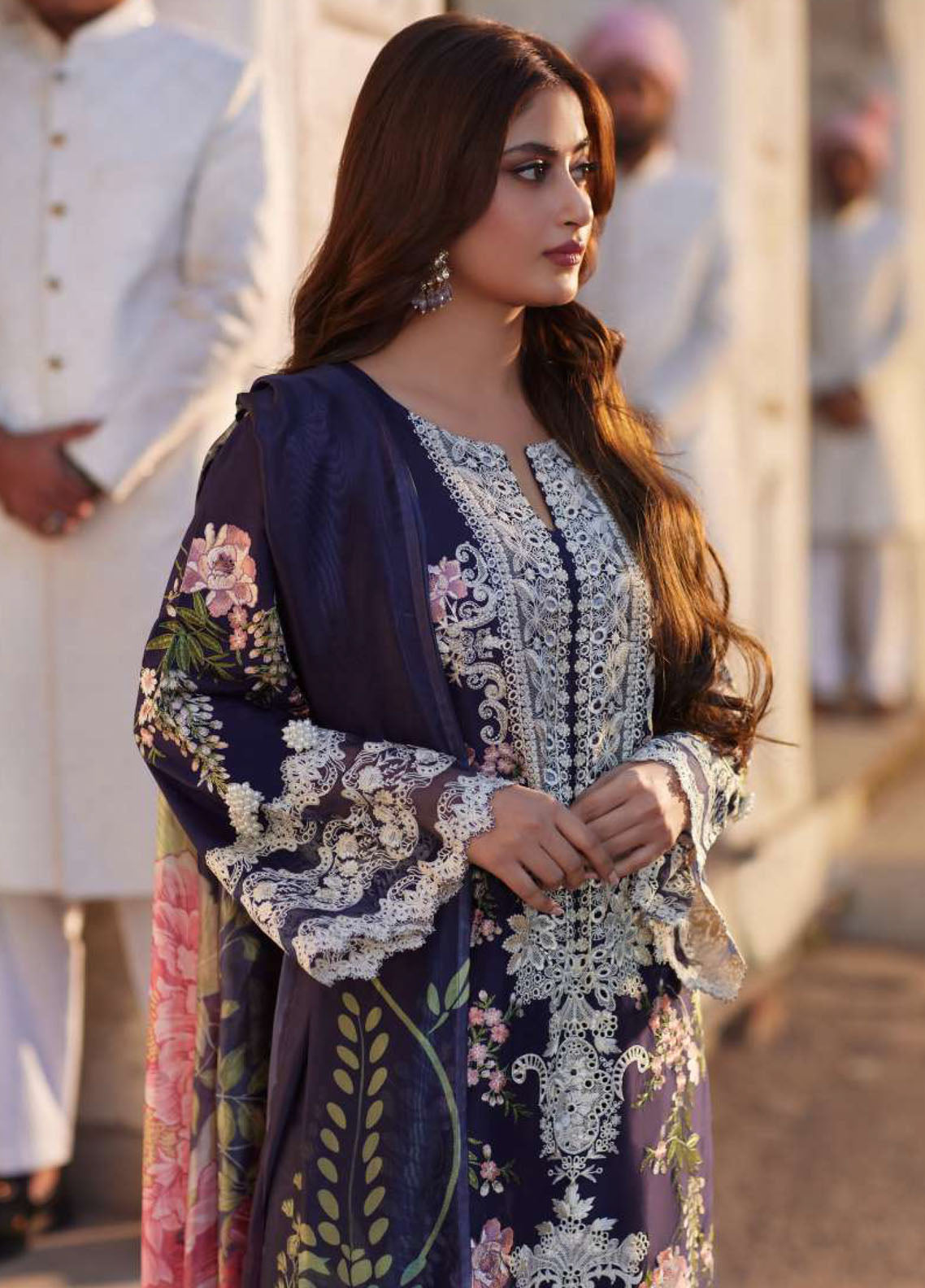 Elaf Premium Eid Edit Embroidered Lawn 3 Piece Unstitched Suit EF24PEE D-12B YAZMIN Elaf Premium Eid Edit Embroidered Lawn 3 Piece Unstitched Suit EF24PEE D-12B YAZMIN