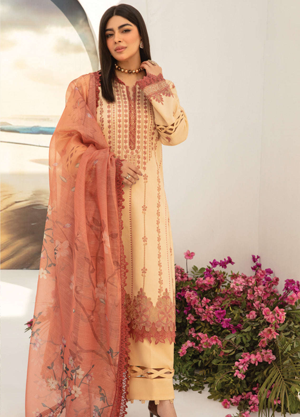 Florance By Rang Rasiya Embroidered Premium Lawn 3 Piece Unstitched Suit RR24FEL D07 HAZE Florance By Rang Rasiya Embroidered Premium Lawn 3 Piece Unstitched Suit RR24FEL D07 HAZE
