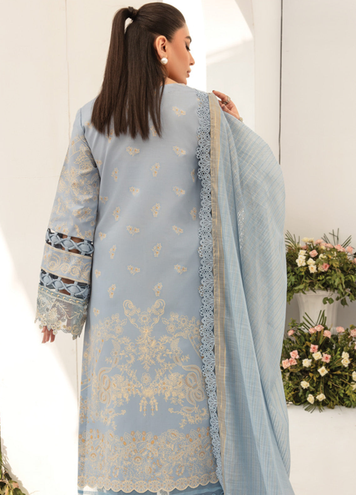 Florance By Rang Rasiya Embroidered Premium Lawn 3 Piece Unstitched Suit RR24FEL D09 MELLOW Florance By Rang Rasiya Embroidered Premium Lawn 3 Piece Unstitched Suit RR24FEL D09 MELLOW