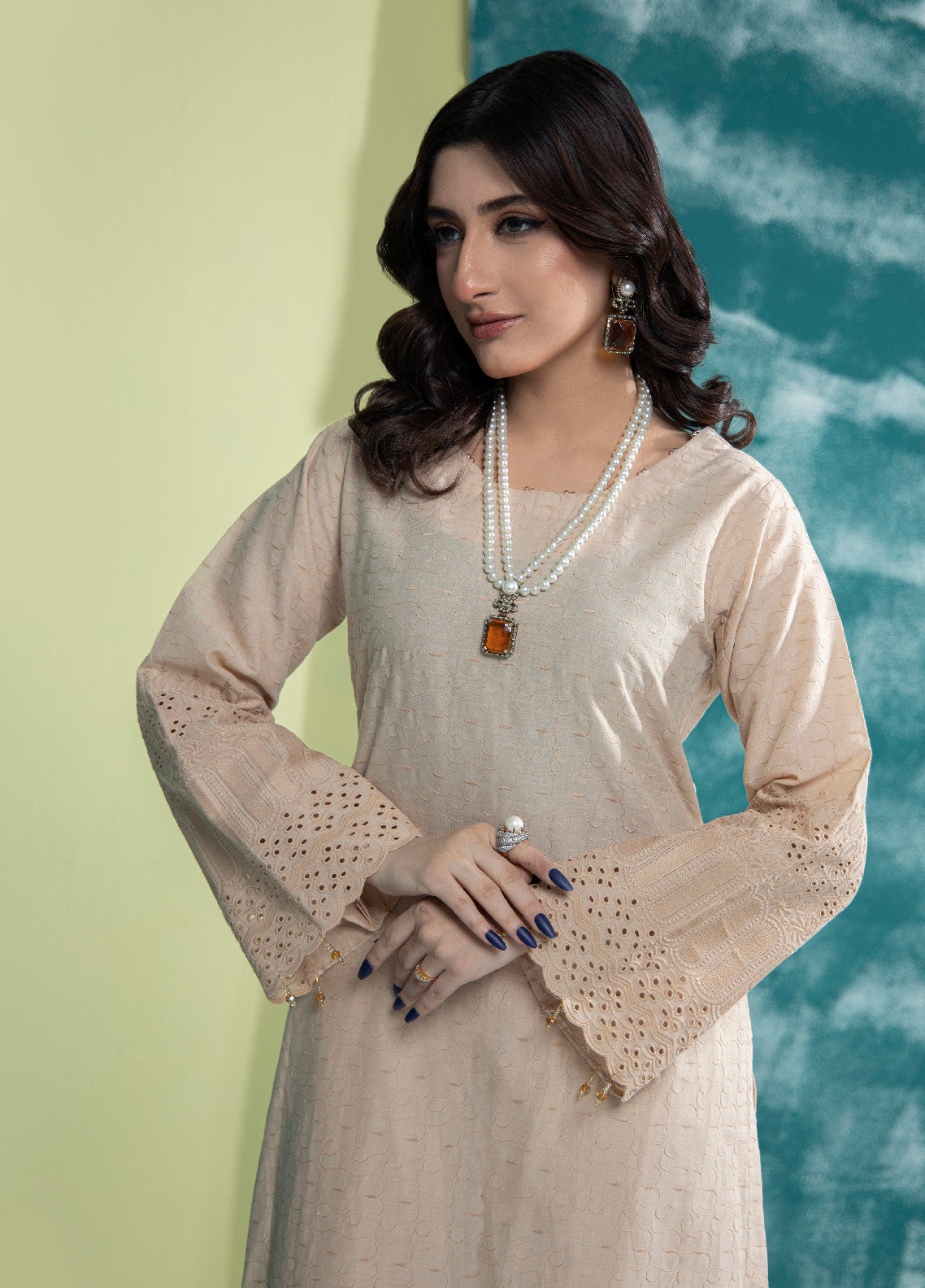 Jaza By Schick Schiffli Embroidered Cotton Shirt & Trouser Unstitched Suit S24SSEC-01 Jaza By Schick Schiffli Embroidered Cotton Shirt & Trouser Unstitched Suit S24SSEC-01