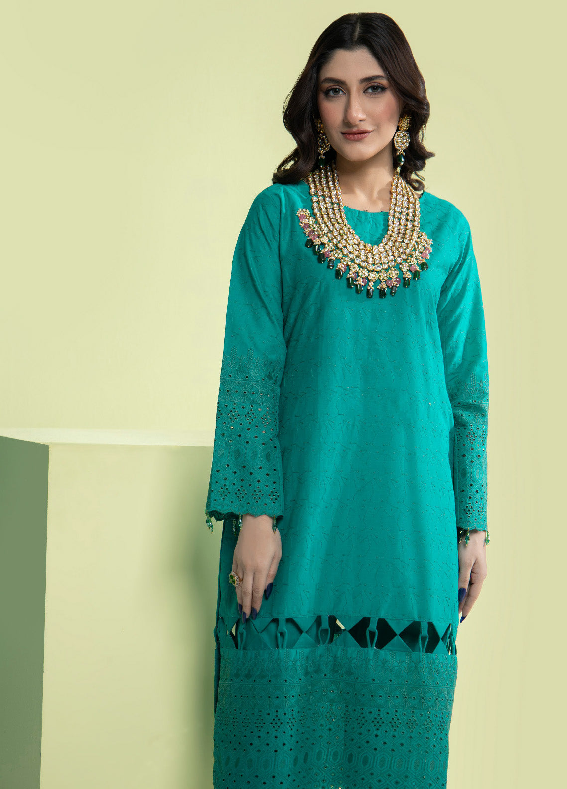 Jaza By Schick Schiffli Embroidered Cotton Shirt & Trouser Unstitched Suit S24SSEC-05 Jaza By Schick Schiffli Embroidered Cotton Shirt & Trouser Unstitched Suit S24SSEC-05