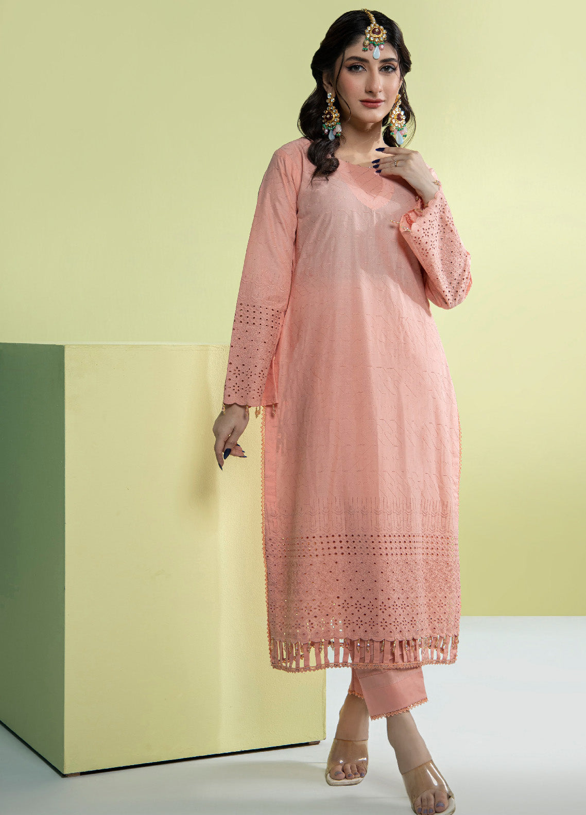 Jaza By Schick Schiffli Embroidered Cotton Shirt & Trouser Unstitched Suit S24SSEC-07 Jaza By Schick Schiffli Embroidered Cotton Shirt & Trouser Unstitched Suit S24SSEC-07