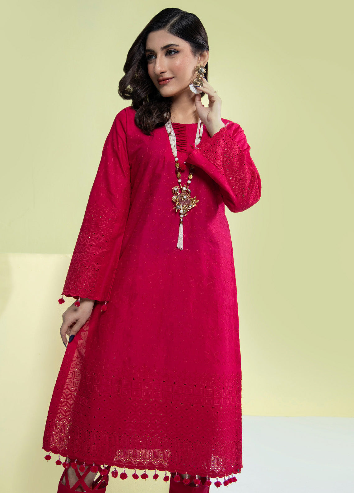 Jaza By Schick Schiffli Embroidered Cotton Shirt & Trouser Unstitched Suit S24SSEC-09 Jaza By Schick Schiffli Embroidered Cotton Shirt & Trouser Unstitched Suit S24SSEC-09