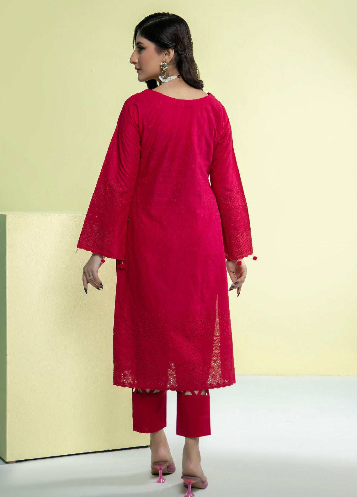 Jaza By Schick Schiffli Embroidered Cotton Shirt & Trouser Unstitched Suit S24SSEC-09 Jaza By Schick Schiffli Embroidered Cotton Shirt & Trouser Unstitched Suit S24SSEC-09