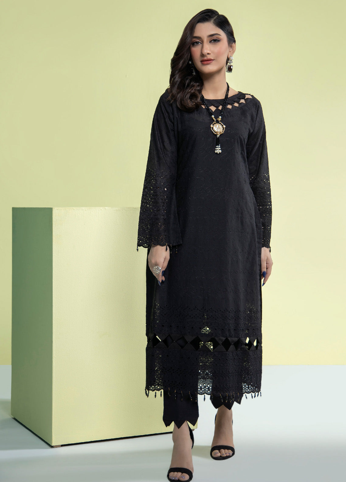 Jaza By Schick Schiffli Embroidered Cotton Shirt & Trouser Unstitched Suit S24SSEC-10 Jaza By Schick Schiffli Embroidered Cotton Shirt & Trouser Unstitched Suit S24SSEC-10