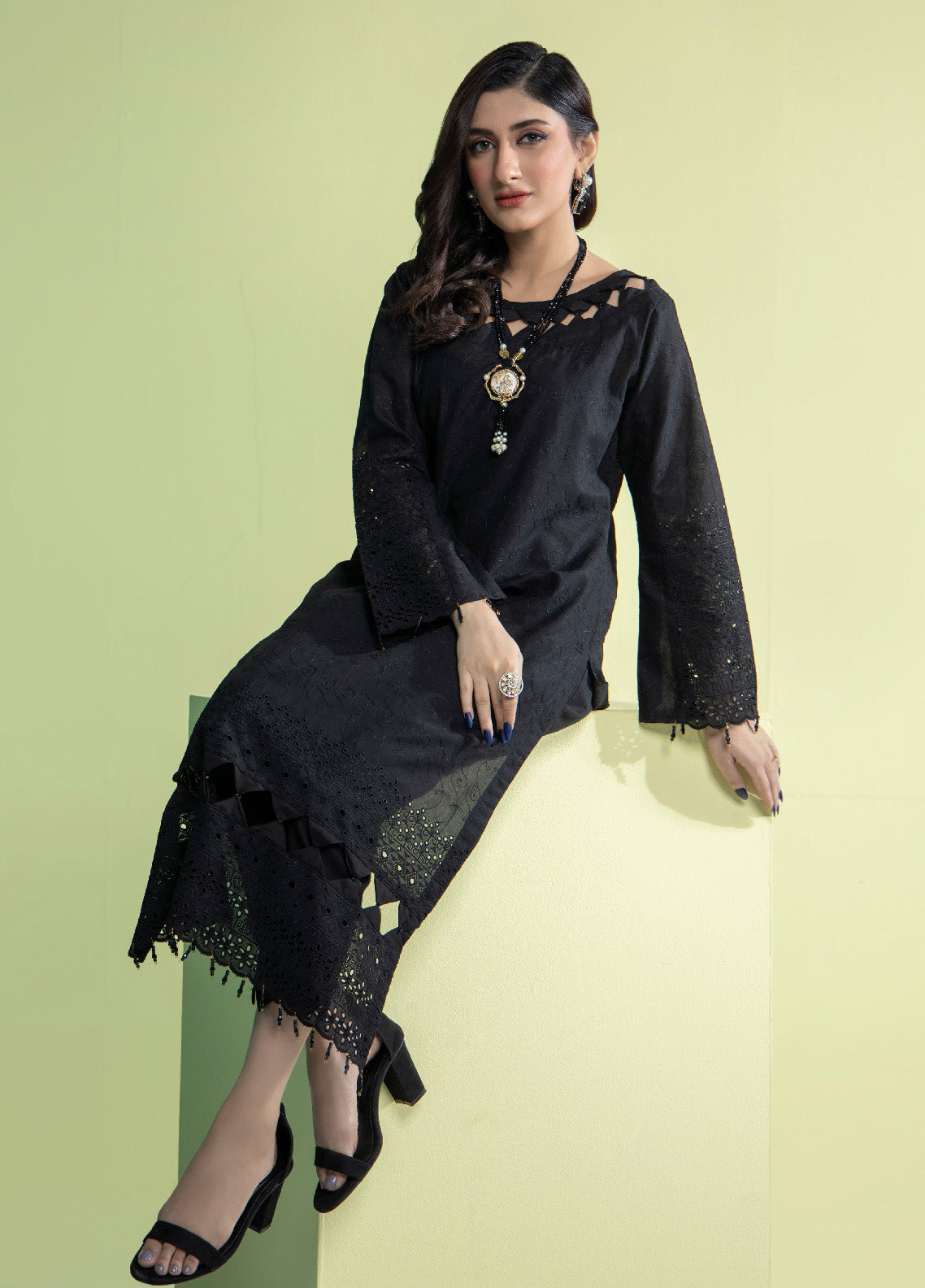 Jaza By Schick Schiffli Embroidered Cotton Shirt & Trouser Unstitched Suit S24SSEC-10 Jaza By Schick Schiffli Embroidered Cotton Shirt & Trouser Unstitched Suit S24SSEC-10