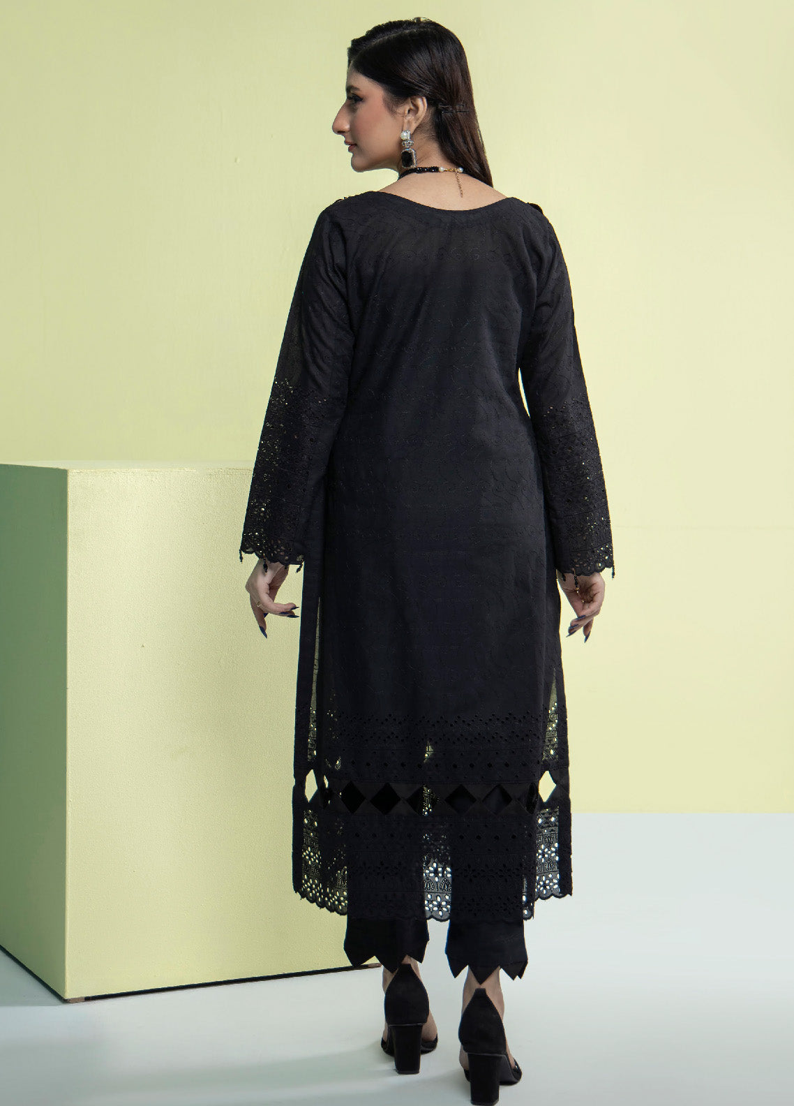 Jaza By Schick Schiffli Embroidered Cotton Shirt & Trouser Unstitched Suit S24SSEC-10 Jaza By Schick Schiffli Embroidered Cotton Shirt & Trouser Unstitched Suit S24SSEC-10