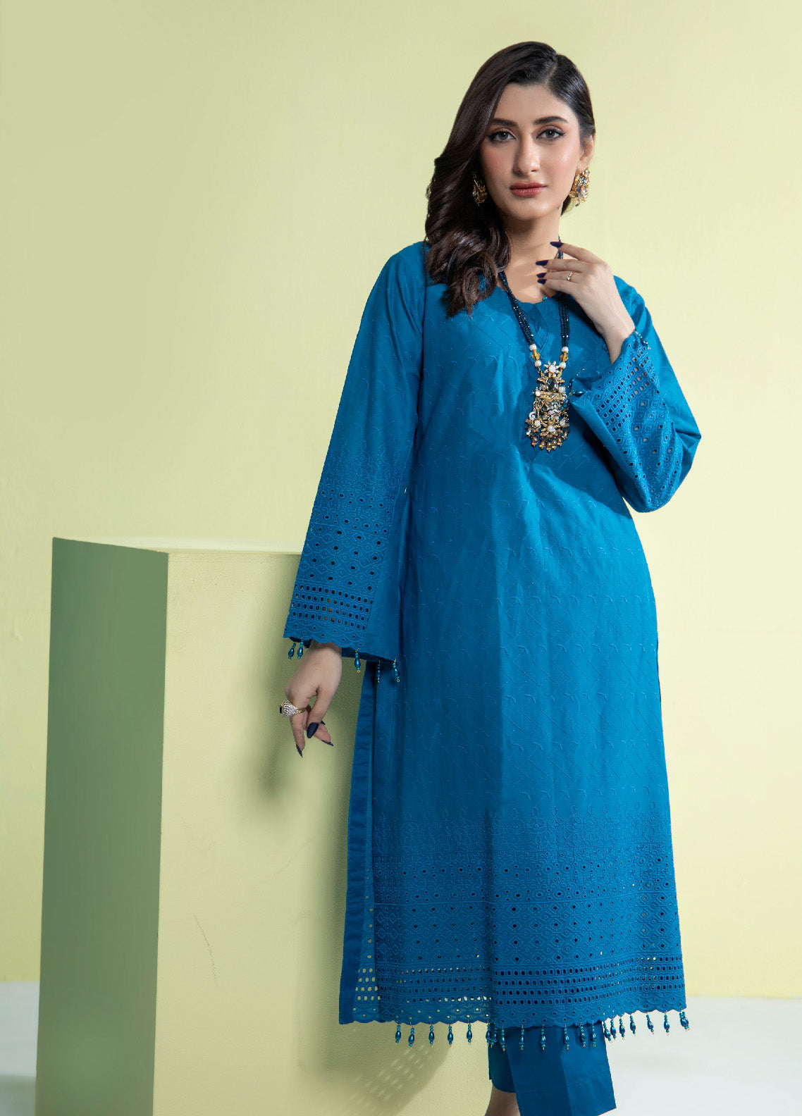 Jaza By Schick Schiffli Embroidered Cotton Shirt & Trouser Unstitched Suit S24SSEC-11 Jaza By Schick Schiffli Embroidered Cotton Shirt & Trouser Unstitched Suit S24SSEC-11