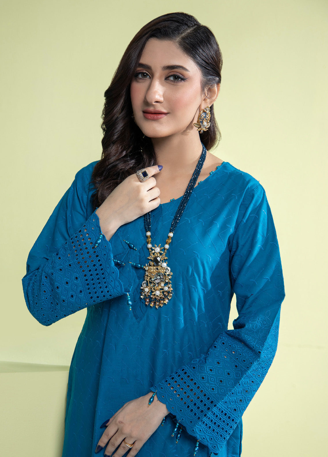 Jaza By Schick Schiffli Embroidered Cotton Shirt & Trouser Unstitched Suit S24SSEC-11 Jaza By Schick Schiffli Embroidered Cotton Shirt & Trouser Unstitched Suit S24SSEC-11