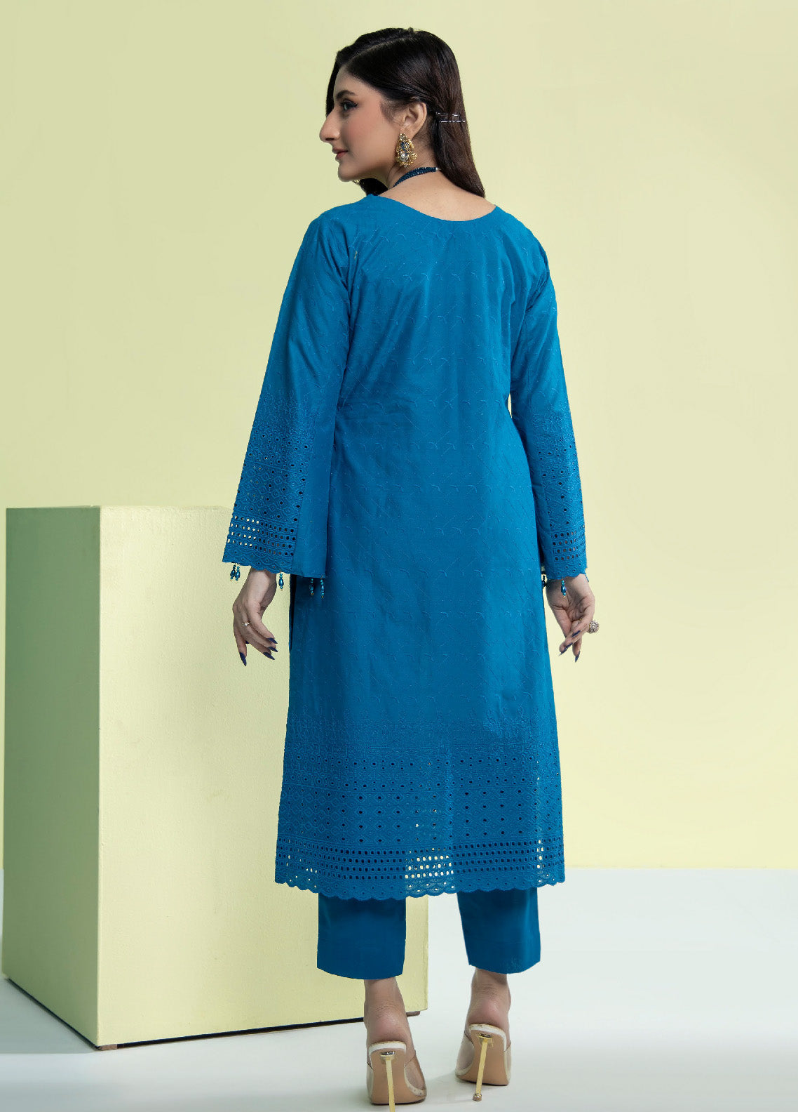 Jaza By Schick Schiffli Embroidered Cotton Shirt & Trouser Unstitched Suit S24SSEC-11 Jaza By Schick Schiffli Embroidered Cotton Shirt & Trouser Unstitched Suit S24SSEC-11