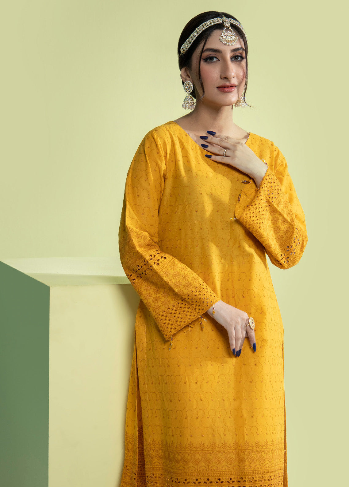 Jaza By Schick Schiffli Embroidered Cotton Shirt & Trouser Unstitched Suit S24SSEC-12 Jaza By Schick Schiffli Embroidered Cotton Shirt & Trouser Unstitched Suit S24SSEC-12