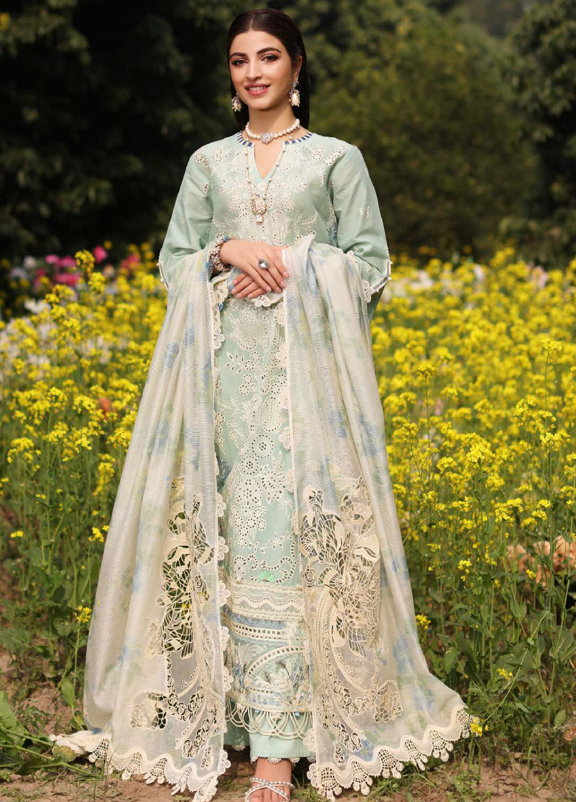 Kahf Festive Luxury Embroidered Lawn 3 Piece Unstitched Suit K24FLL-01 TABIR Kahf Festive Luxury Embroidered Lawn 3 Piece Unstitched Suit K24FLL-01 TABIR