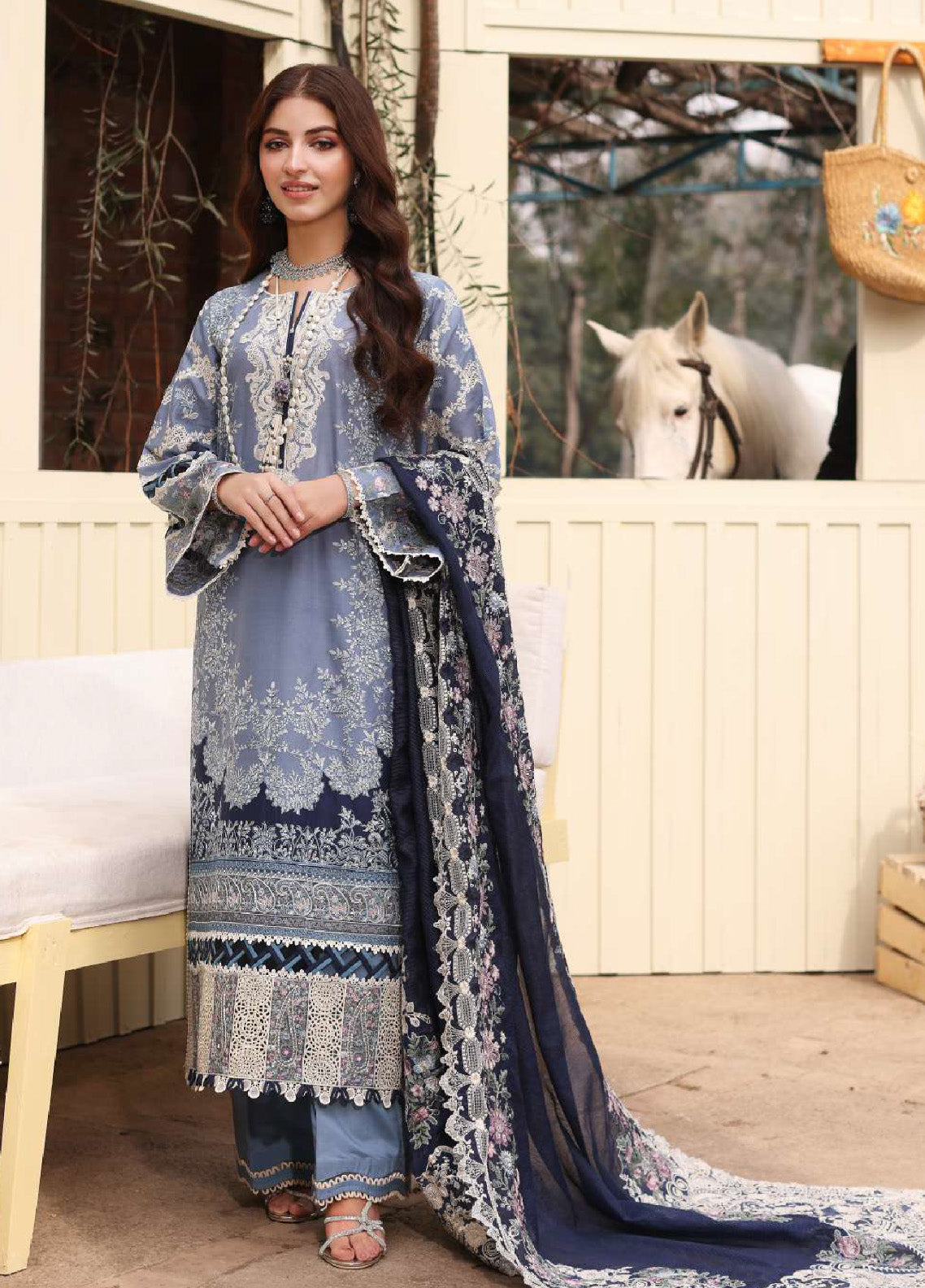 Kahf Festive Luxury Embroidered Lawn 3 Piece Unstitched Suit K24FLL-04 KINZA Kahf Festive Luxury Embroidered Lawn 3 Piece Unstitched Suit K24FLL-04 KINZA
