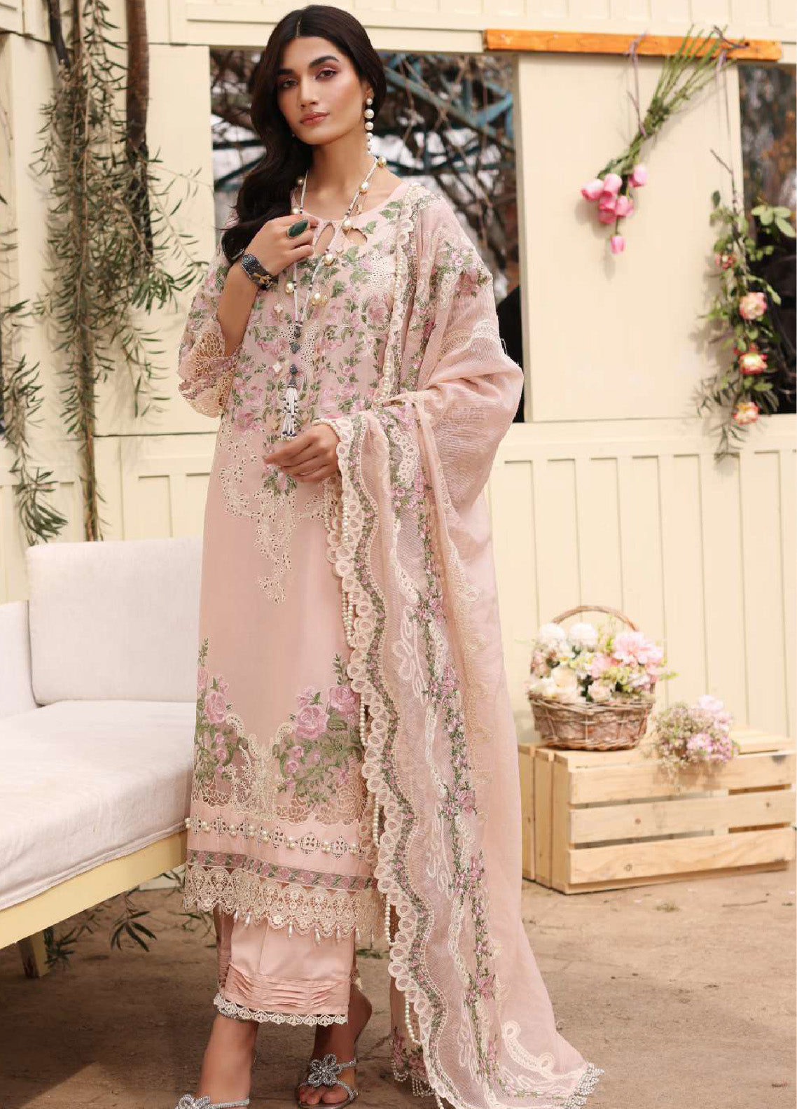 Kahf Festive Luxury Embroidered Lawn 3 Piece Unstitched Suit K24FLL-09B NORA Kahf Festive Luxury Embroidered Lawn 3 Piece Unstitched Suit K24FLL-09B NORA