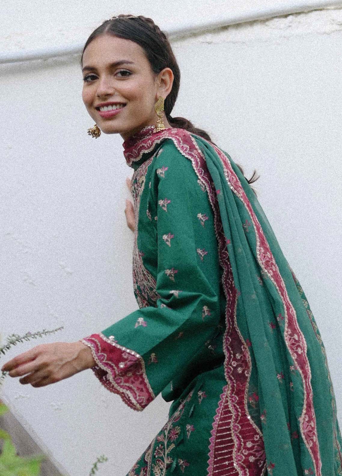 Qline By Qalamkar Embroidered Linen Unstitched 3 Piece Suit - 13 Qline By Qalamkar Embroidered Linen Unstitched 3 Piece Suit - 13