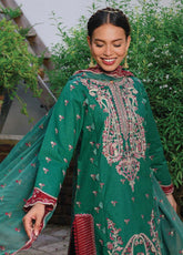 Qline By Qalamkar Embroidered Linen Unstitched 3 Piece Suit - 13