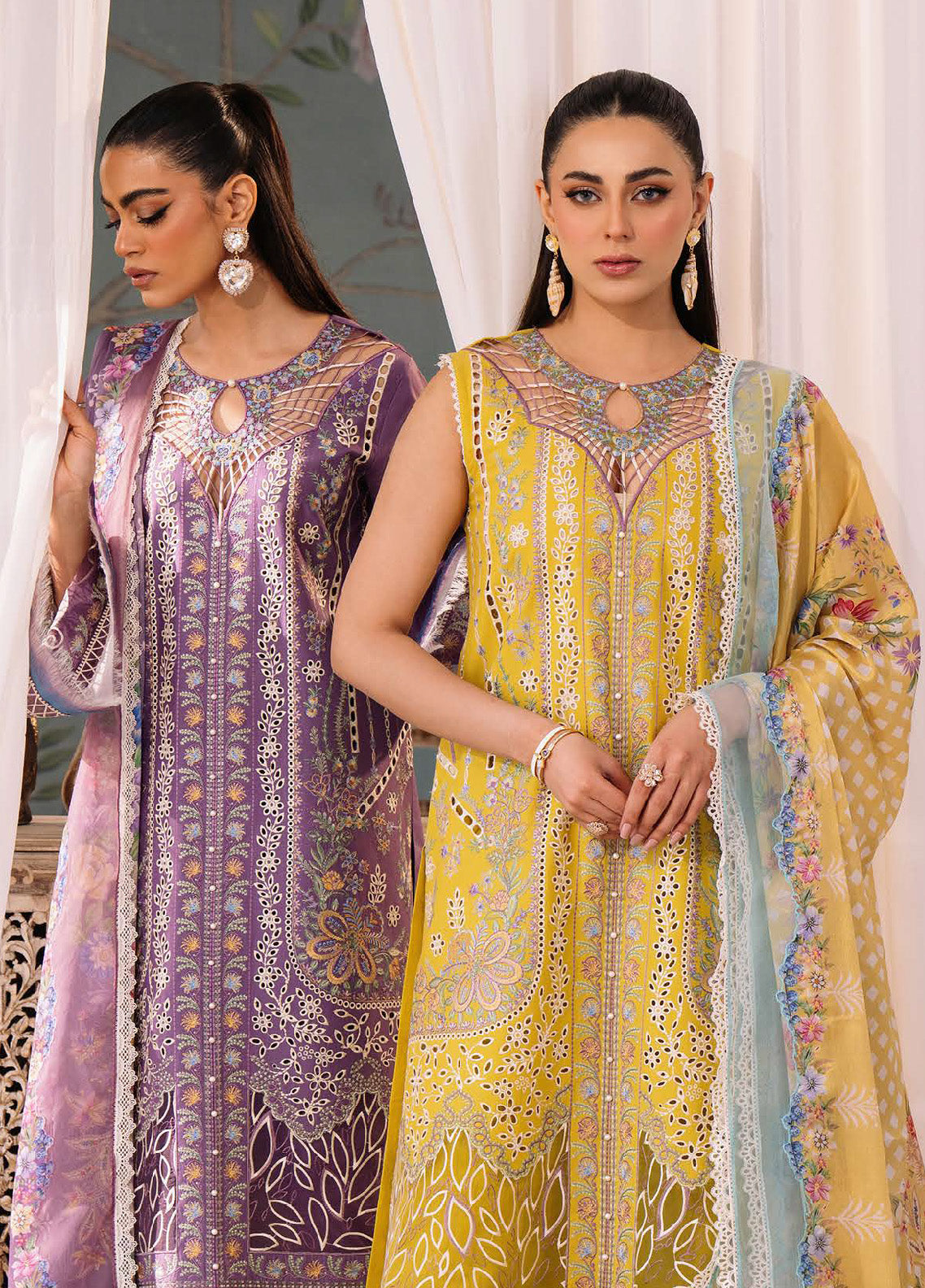 La'Hira By Bin Ilyas Embroidered Spring Lawn 3 Piece Unstitched Suit BI24LHSL-201-A La'Hira By Bin Ilyas Embroidered Spring Lawn 3 Piece Unstitched Suit BI24LHSL-201-A