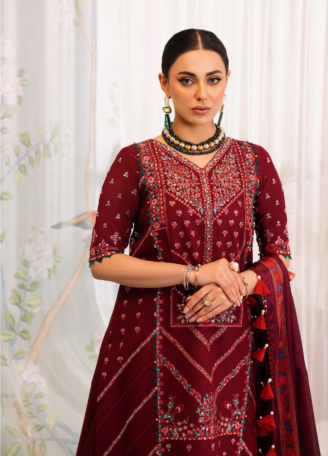 La'Hira By Bin Ilyas Embroidered Spring Lawn 3 Piece Unstitched Suit BI24LHSL-204-A La'Hira By Bin Ilyas Embroidered Spring Lawn 3 Piece Unstitched Suit BI24LHSL-204-A