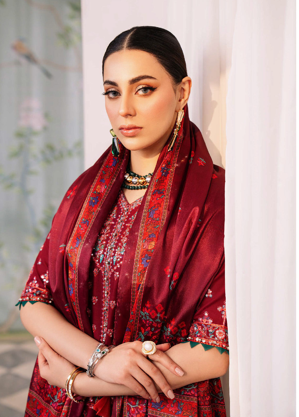 La'Hira By Bin Ilyas Embroidered Spring Lawn 3 Piece Unstitched Suit BI24LHSL-204-A La'Hira By Bin Ilyas Embroidered Spring Lawn 3 Piece Unstitched Suit BI24LHSL-204-A