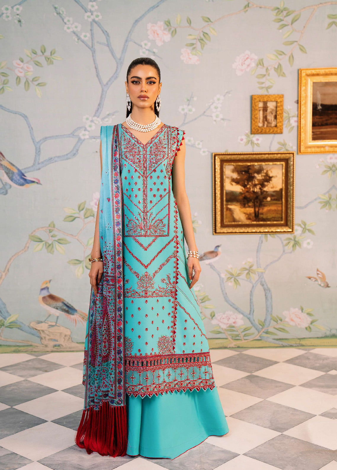 La'Hira By Bin Ilyas Embroidered Spring Lawn 3 Piece Unstitched Suit BI24LHSL-204-B La'Hira By Bin Ilyas Embroidered Spring Lawn 3 Piece Unstitched Suit BI24LHSL-204-B