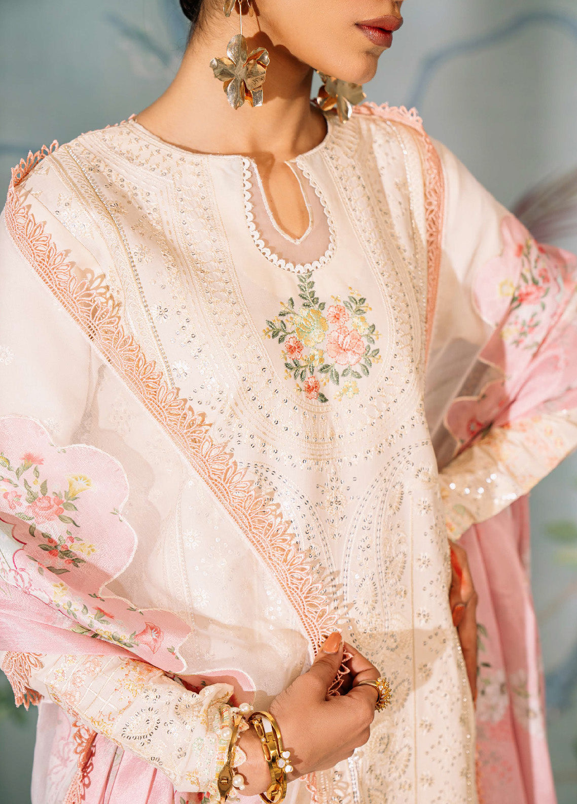 La'Hira By Bin Ilyas Embroidered Spring Lawn 3 Piece Unstitched Suit BI24LHSL-205-A La'Hira By Bin Ilyas Embroidered Spring Lawn 3 Piece Unstitched Suit BI24LHSL-205-A