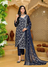 Hayaa By Humdum Embroidered Karandi Unstitched 3 Piece Suit - 01