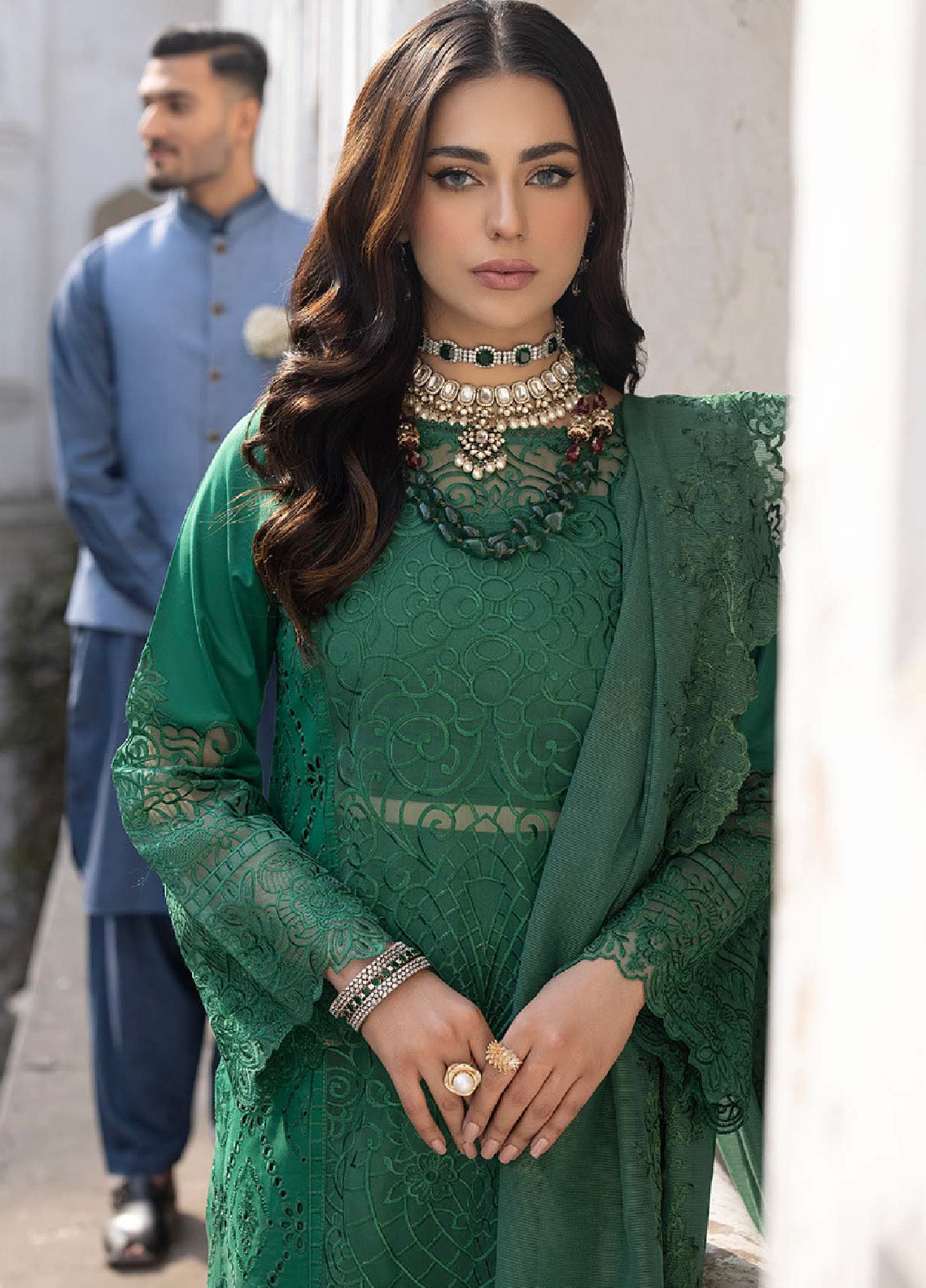 Mahrukh By Mahnur Luxury Lawn 3 Piece Unstitched Suit M24MLL-EMERALD Mahrukh By Mahnur Luxury Lawn 3 Piece Unstitched Suit M24MLL-EMERALD
