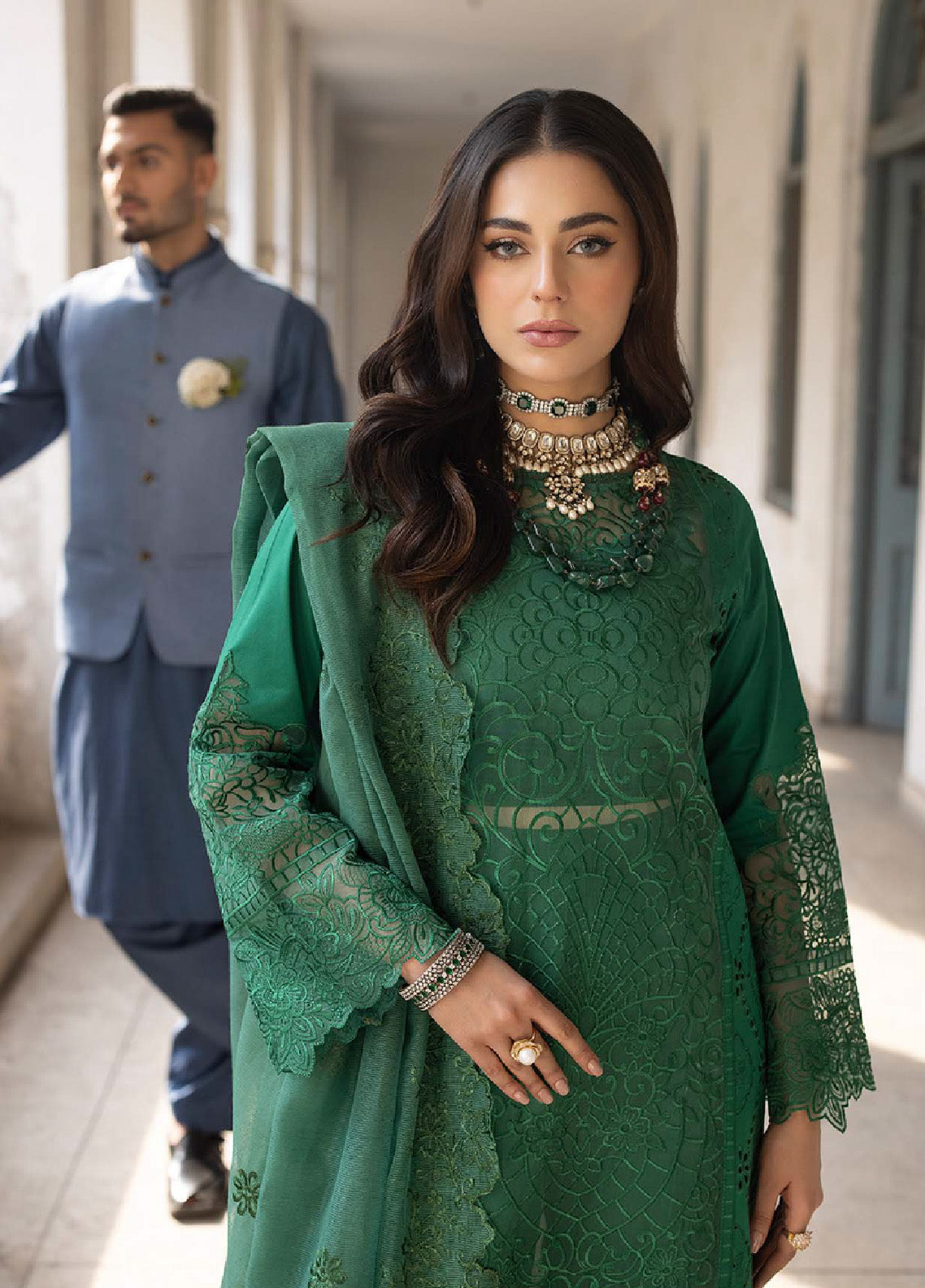 Mahrukh By Mahnur Luxury Lawn 3 Piece Unstitched Suit M24MLL-EMERALD Mahrukh By Mahnur Luxury Lawn 3 Piece Unstitched Suit M24MLL-EMERALD