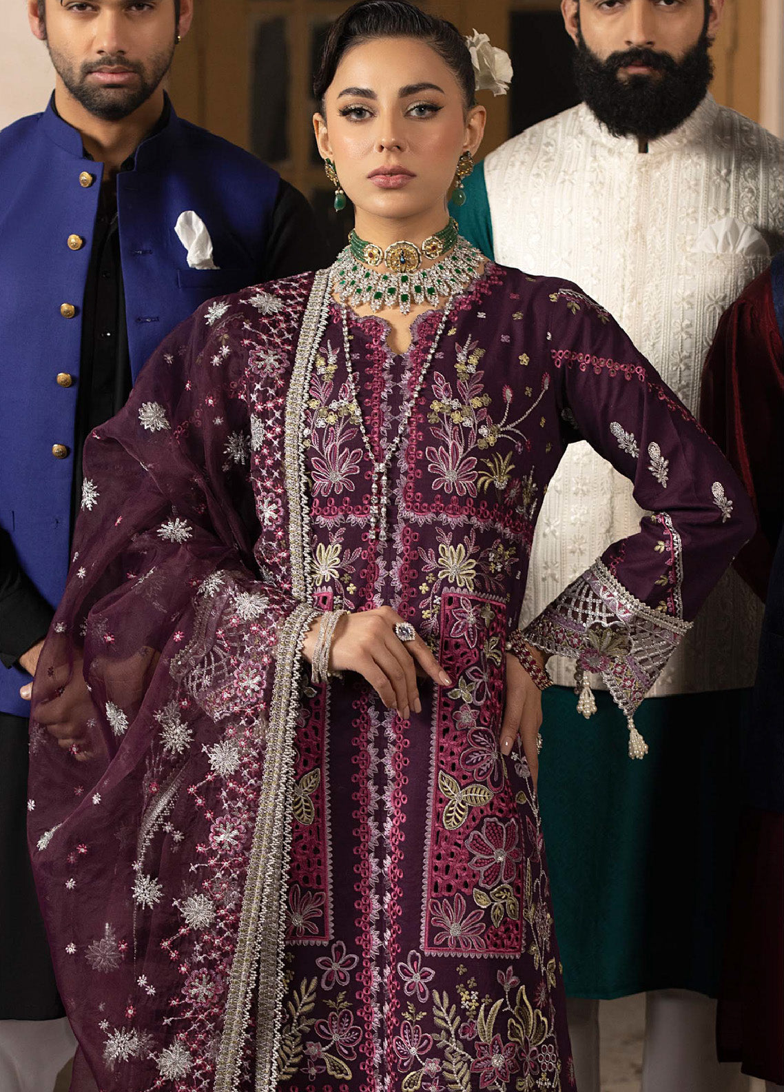 Mahrukh By Mahnur Luxury Lawn 3 Piece Unstitched Suit M24MLL-ESME Mahrukh By Mahnur Luxury Lawn 3 Piece Unstitched Suit M24MLL-ESME