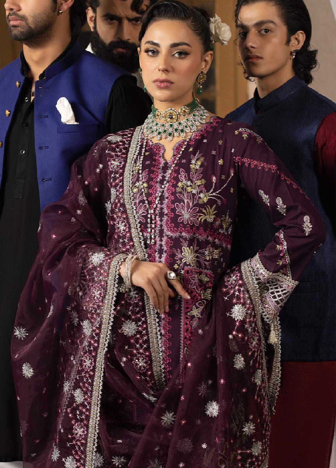 Mahrukh By Mahnur Luxury Lawn 3 Piece Unstitched Suit M24MLL-ESME Mahrukh By Mahnur Luxury Lawn 3 Piece Unstitched Suit M24MLL-ESME