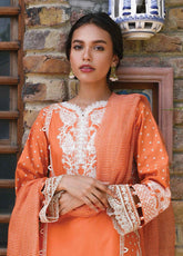 Qline By Qalamkar Embroidered Linen Unstitched 3 Piece Suit - 03