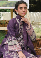 Qline By Qalamkar Embroidered Linen Unstitched 3 Piece Suit - 06