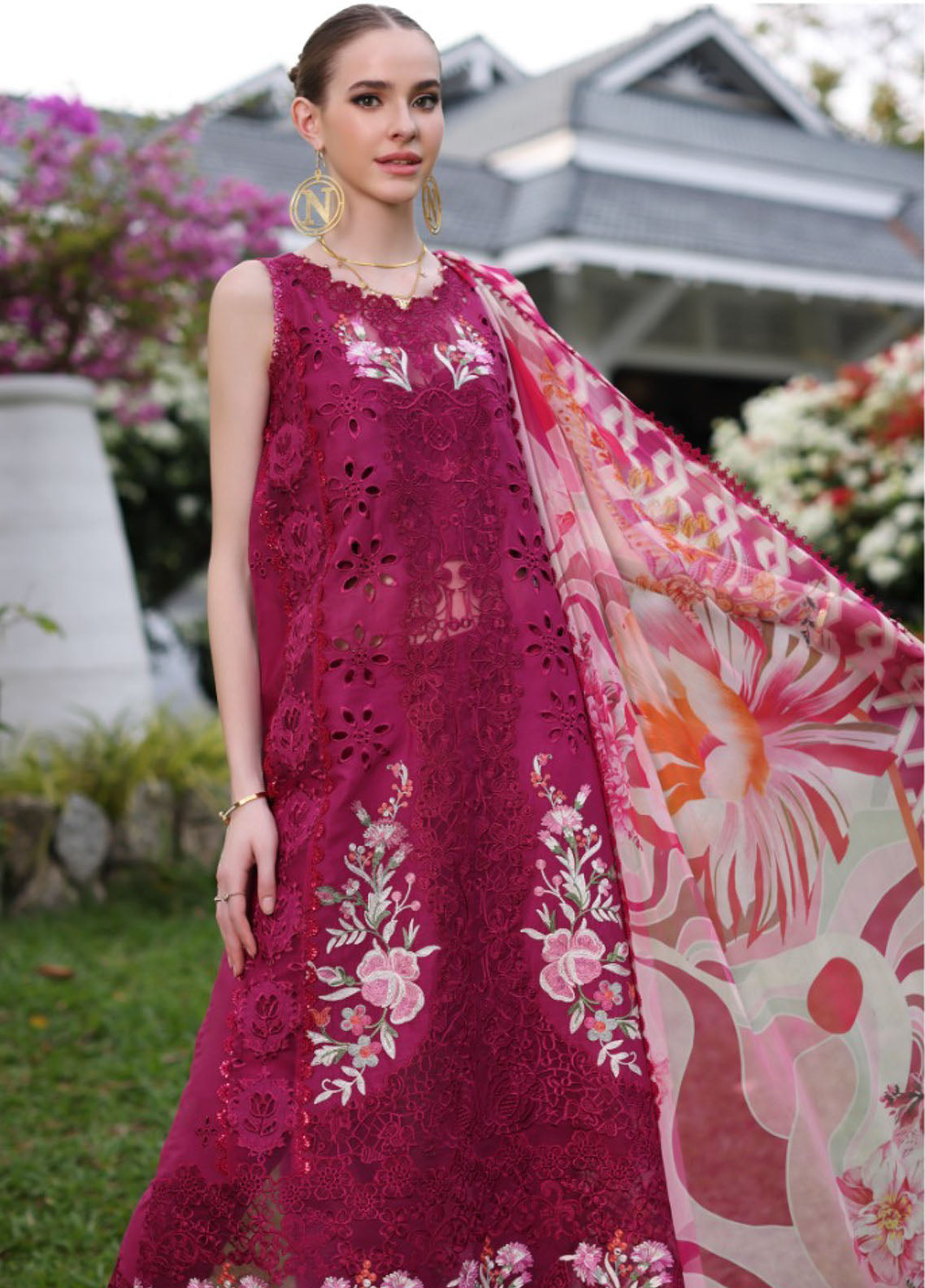 Noor By Saadia Asad Luxury Chikankari Lawn 3 Piece Unstitched Suit NBSA24LCL D-10A Noor By Saadia Asad Luxury Chikankari Lawn 3 Piece Unstitched Suit NBSA24LCL D-10A