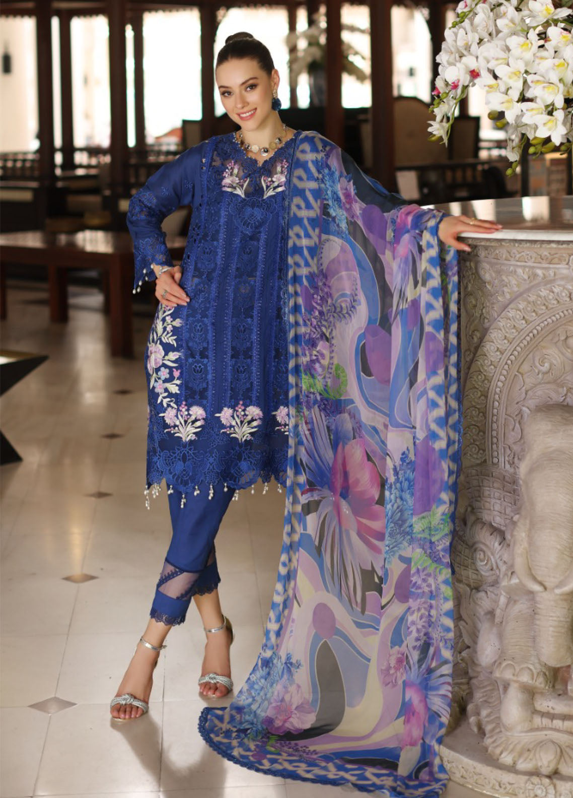 Noor By Saadia Asad Luxury Chikankari Lawn 3 Piece Unstitched Suit NBSA24LCL D-10B Noor By Saadia Asad Luxury Chikankari Lawn 3 Piece Unstitched Suit NBSA24LCL D-10B