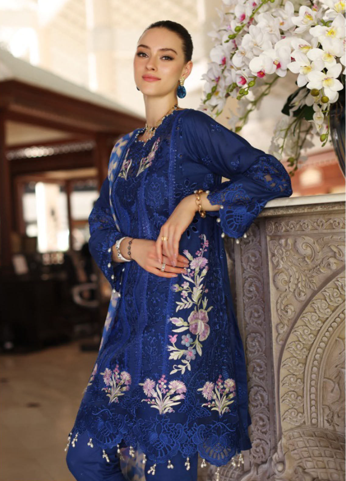 Noor By Saadia Asad Luxury Chikankari Lawn 3 Piece Unstitched Suit NBSA24LCL D-10B Noor By Saadia Asad Luxury Chikankari Lawn 3 Piece Unstitched Suit NBSA24LCL D-10B
